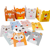 Offre Spéciale : Cartes de Vœux en Carton en Forme d'Animaux de Dessin Animé, Cadeaux Mignons avec Fleurs pour Anniversaires, Personnalisables 'Merci'