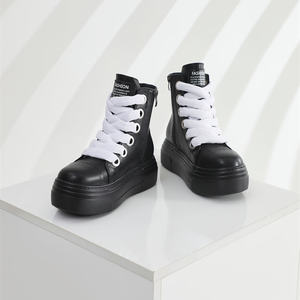 IDOIT גבוה נעלי נשים עיצוב יוקרה בנות מגפי קרסול סוליה עבה מגפי עור PU לאישה נעלי פלטפורמה - Product Image 6