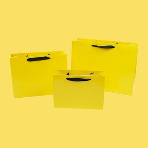 Bolsa de embalaje de papel de regalo de superficie estampada en caliente de color personalizado al por mayor de alta calidad - Product Image 1