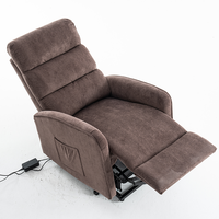 Mobilier électrique moderne Fauteuil élévateur inclinable électrique Ensemble de canapé Cadre en bois Tissu Rembourrage 2 poches latérales Panneau de commande manuel