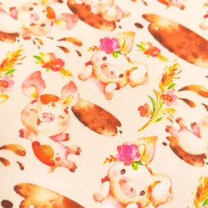 Venta directa de fábrica tela acanalada poliéster spandex impresión personalizada acanalada 2*2 tela acanalada ropa deportiva para mujer - Product Image 4