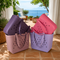 Sac de plage en EVA à couleur unie avec impression personnalisée, imperméable, durable, grande capacité, sac de piscine, voyage d'été, vente en gros OEM
