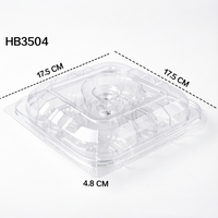 4 boîtes d'emballage pour petits gâteaux transparentes, écologiques, étanches, avec couvercle, en plastique PET transparent