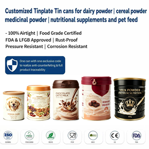 Tarro Redondo Soldado de Hojalata Reciclable de Grado Alimenticio Duradero de <span class=keywords><strong>3</strong></span> Piezas 700g 800g 900g para Leche en Polvo, Calcetines, Juguetes de Caja Sorpresa - Product Image 2