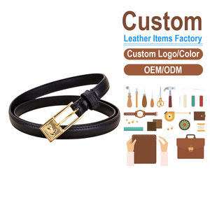 Cinturón Delgado de Cuero Genuino de 1.3cm para Mujer, Diseño Exclusivo con Hebilla Grabada en Oro Rosa - Product Image 2