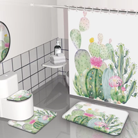 Ensemble de rideaux de douche série Jingtuo pour la vente en gros transfrontalière, 180*180cm, impression numérique, imperméable et anti-moisissure pour salle de bain
