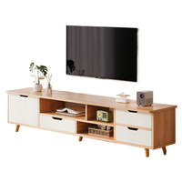 Meuble TV et Table Basse en Bois Style Nordique Moderne et Simple pour Petit Appartement - Fonctionnalité Télescopique, Montage Facile