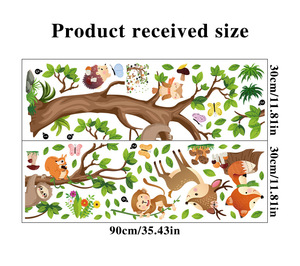 Adesivi Murali all'Ingrosso di Animali Cartoon <span class=keywords><strong>per</strong></span> Camere dei Bambini a Tema Foresta, Decorazioni Murali <span class=keywords><strong>per</strong></span> Aule - Product Image 2