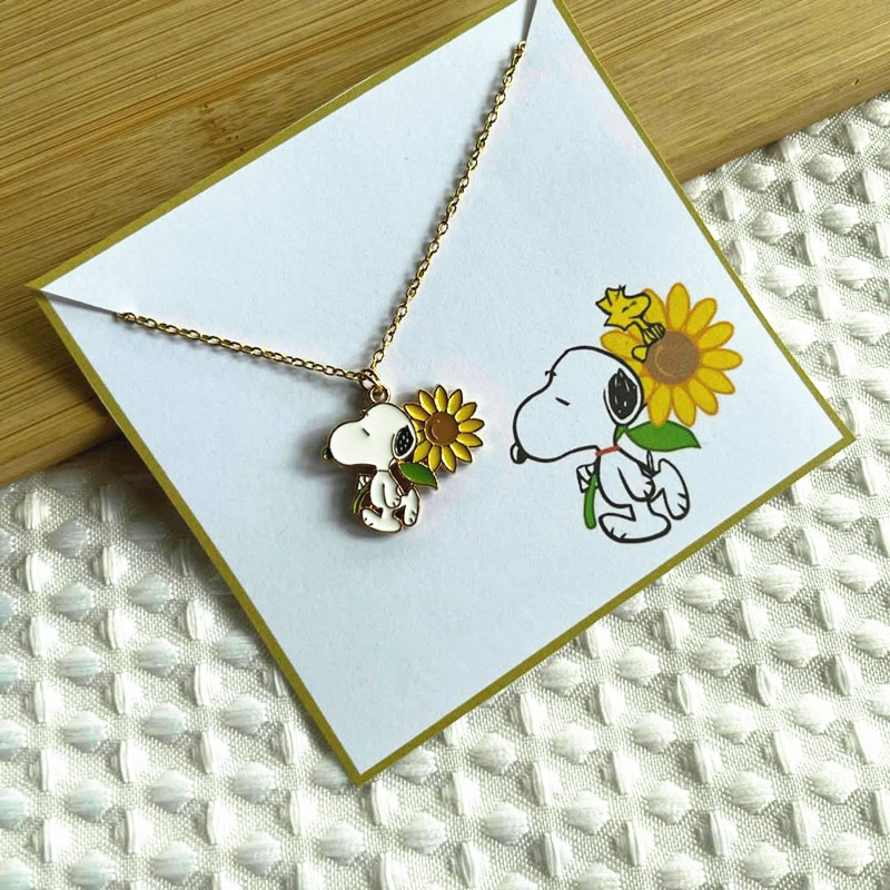 Collana Snoopy con girasole giallo