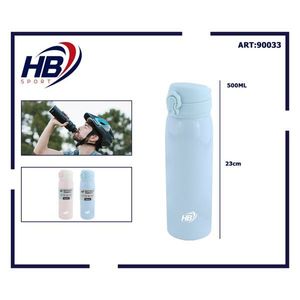 Mug isotherme classique de 500 ml avec couvercle, modèle de bouteille de sport avec étiquette en anglais - Product Image 1