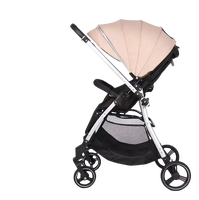 Poussette bébé rose luxueuse XCD XCD-S600 2-en-1, cadre en alliage d'aluminium, pliable, multifonctionnelle, système de voyage, landau à cinq points