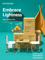 Ensemble de meubles d'extérieur : table pliante portable pour camping, pique-nique et barbecue, et chaise Kermit Moon à dossier haut