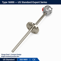 Thermocouple et RTD Huadong Modèle 16000 de qualité export, norme américaine, montage à bride, K/E/J/T/Pt100, tête de connexion polie