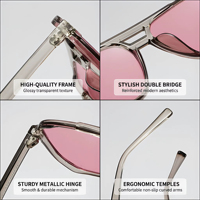 Lunettes de soleil personnalisées avec logo, teinte ambre FL-60, anti-lumière bleue 480-520nm, monture pilote haut de gamme en TR90 pour boutiques