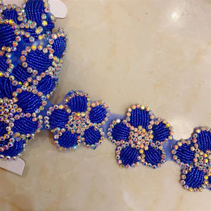 1 <span class=keywords><strong>Yard</strong></span> berlian imitasi AB emas kristal besi pada Applique berlian <span class=keywords><strong>patch</strong></span> untuk menjahit pakaian - Product Image 6