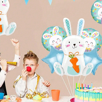 Ensemble de 5 ballons en forme de lapin pour la décoration de fête de Pâques