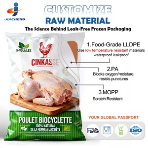 Sacs en plastique d'emballage alimentaire en nylon refermables personnalisés, sans BPA, sans danger pour les aliments, pour l'emballage de <span class=keywords><strong>poulet</strong></span> frais congelé - Product Image 3