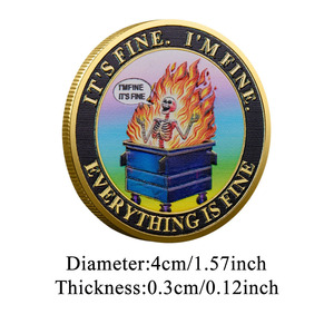 <span class=keywords><strong>Sto</strong></span> <span class=keywords><strong>bene</strong></span> monete placcate in oro acciaio martellante e secchio della spazzatura Blaze distintivo commemorativo medaglia in metallo artigianato - Product Image 2