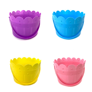 Easter Party Personalized Plastic Mini Colorful Candy Bucket Folding Handle Easter Egg Basket