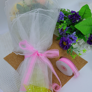 웨딩 케이크 꽃 메쉬 리본-선물 포장, 공장 공급 및 OEM 서비스를 위한 맞춤형 인쇄 얇은 명주 그물 리본 - Product Image 5