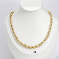 Collier en or 14 carats CM Jewelry en gros, chaîne de corde unisexe classique hip-hop, chaîne épaisse, plusieurs tailles