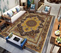 Tapis rectangulaire bohème floral personnalisé en usine, décoration intérieure, fabriqué à la machine, respectueux de l'environnement, adapté aux animaux domestiques, en polyester, tapis de salon
