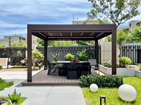 Système de toiture à persiennes étanche - Kit de pergola bioclimatique moderne en aluminium de qualité supérieure avec arches et tonnelles pour jardin et cour arrière