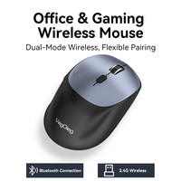 Souris sans fil silencieuse VegGieg Factory, nouveau logo personnalisé, 2.4G BT, ergonomique, pour bureau, gaming, touches 3D, double mode