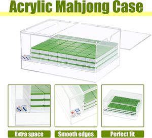 Organizador de Mahjong de Acrílico Transparente, Caja Personalizada Resistente con Tapa y Diseño Apilable para Accesorios de Juego en Casa - Product Image 3
