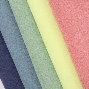 2023Hot Sale75D 100D 150D Polyester Satin Chiffon Fabric For Clothes Pajama Shirt Micro Elastic Fabric