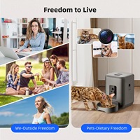 Distributeur automatique de nourriture intelligent pour animaux de compagnie, moderne, portable, étanche, en plastique, avec caméra, vision nocturne, WiFi 2,4G, pour chats et chiens