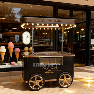 Chariot de vente de crème glacée molle à 3 saveurs Maker 2025, chariot de vente de glaces européennes, camion de vente de sucettes glacées à vendre - Product Image 3