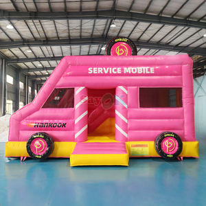 Sayok บ้านเป่าลมรูปรถเด้งดึ๋งสำหรับเด็กสีชมพูขนาดใหญ่ - Product Image 1