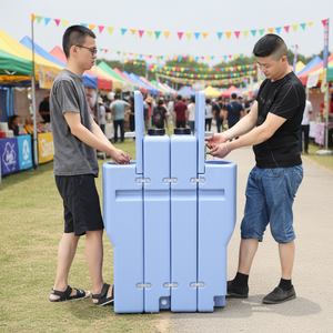 Lavabo extérieur moderne en plastique, montage monotrou, ovale, 2 réservoirs d'eau (dont un réservoir d'évacuation), facile <span class=keywords><strong>à</strong></span> nettoyer, capacité 65L, modèle bas. - Product Image 1