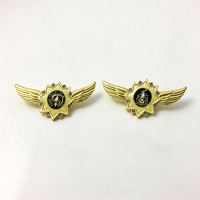 Broche d'uniforme d'aviateur personnalisée en métal avec logo de l'Académie d'aviation, insigne d'aile pour cadet de vol, à visser au dos
