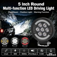 5 Zoll Runde LED-Arbeitsleuchte LED-Stroboskop-Warnleuchte Offroad SUV 35W LKW Auto Arbeitsleuchte
