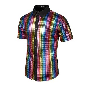 Chemise de fête disco à manches courtes pour <span class=keywords><strong>homme</strong></span>, tendance 2026, YTHC-029 - Product Image 2