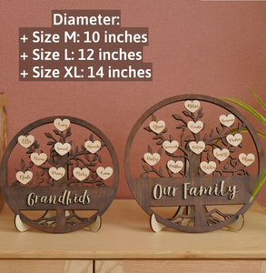 Cornici personalizzate per alberi genealogici in legno regalo significativo segno personalizzato decorazione della camera da letto parete in legno - Product Image 2