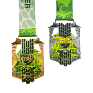 Großhandel Custom Alloy Sports Award Medaille Hersteller spezielles <span class=keywords><strong>Design</strong></span> für 3KM 5KM 10KM UV-Druck plattierte Gravur technik - Product Image 5