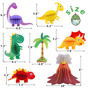 Nicro — ensemble de décorations en forme de <span class=keywords><strong>petit</strong></span> Dino <span class=keywords><strong>t</strong></span>-<span class=keywords><strong>rex</strong></span>, 7 pièces, pièces de centre de Table, type dinosaure, nid d'abeille, pour anniversaire d'enfants - Product Image 3