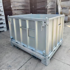 Katlanabilir İstiflenebilir <span class=keywords><strong>Metal</strong></span> Devirme Kutusu ve Saklama Kabı Katlanabilir Sandık İstifleme Rafları ve Depo ve Lojistik için Raflar - Product Image 1