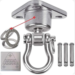Crochet <span class=keywords><strong>de</strong></span> suspension robuste en acier inoxydable avec roulement à billes pour sacs <span class=keywords><strong>de</strong></span> sable et soies aériennes, inclut les accessoires <span class=keywords><strong>de</strong></span> fixation - Product Image 4