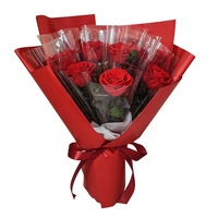 Großpackung Natürliche Konservierte Rosen-Bouquets Handgefertigte Große Rote Getrocknete Blumen Unvergängliche Ewige Blumen für Muttertag Ostern Hochzeit Jubiläum