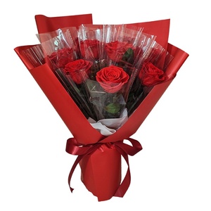 Bouquet de roses naturelles préservées en vrac, fait main, grandes fleurs rouges séchées, éternelles, pour la fête des mères, Pâques, mariage, anniversaire - Product Image 6