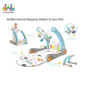 Tapis d'éveil et portique d'activités 2-en-1 en coton pour bébé, avec piano, 0-12 mois - Product Image 2