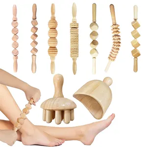 Bâton de Massage manuel Gua Sha Anti Cellulite masseurs en bois outil de Massage de thérapie en bois pour le Drainage lymphatique sculpture du corps