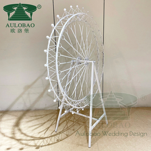 Soporte de exhibición de vino de metal moderno plateado/dorado con logotipo personalizado para decoraciones de bodas y eventos - Product Image 6