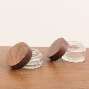 Phân Hủy Sinh Học Màu Đen Óc Chó Nắp Mỹ Phẩm Jar Thủy Tinh Kem Container Với Màu Đen Óc Chó Bằng Gỗ Nhôm Nắp Bj10t - Product Image 5