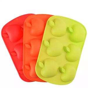 Moule à gâteau en <span class=keywords><strong>Mousse</strong></span> de Silicone à 6 cavités, résistant à la chaleur, en forme de pomme, ustensiles de cuisine - Product Image 6