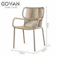 Ensemble de table à manger rectangulaire en aluminium de luxe pour hôtel, mobilier de jardin, terrasse, extérieur